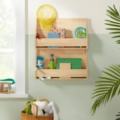 Pillowfort 28 2 Tier Wood Kids' Book Shelf Natural - Pillowfort™